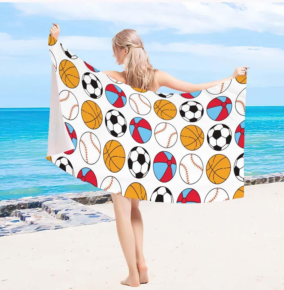 American Baseball Microfiber Beach Towel Quick Dry Water Absorbent Swimming Bath Towel for Adult Men Women Sports Outdoor Use