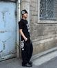 AMOU Kalt Lips Half T-Shirts Black