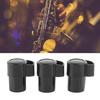 3PCS ABS Plastic Saxophone End Cap Plug Anti-bump Cap Black Bent Neck Protectors For Saxophone