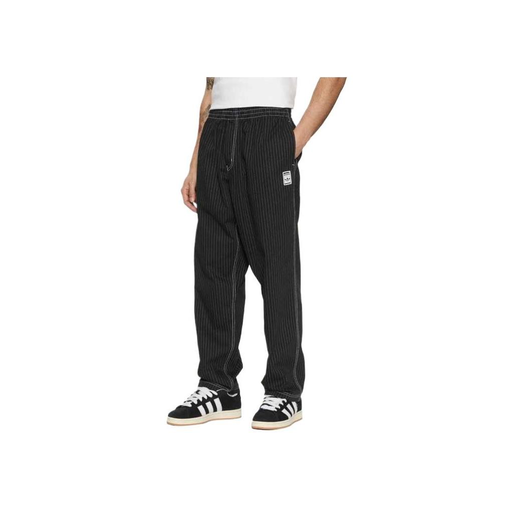 Adidas Originals Wabash Comfortable Breathable Loose Fit Mid Waist Casual Pants Men Bottoms Black JP4489
