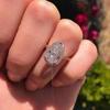 Silver Plated Stainless Steel Ring For Women Water Drop Zircon Wedding Rings Jewelry Accessories Size 5-11