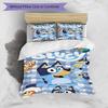 3pcs Duvet Cover Set (1*Duvet Cover + 2*Pillowcase, Without Core), Bluey Print Bedding Set, Bedroom Decor, All‑Season, Birthday Gift