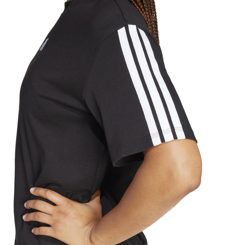 Adidas Základní tričko s krátkým rukávem se třemi pruhy, KVC57, Dámské, Černé/Bílé (JC5960)