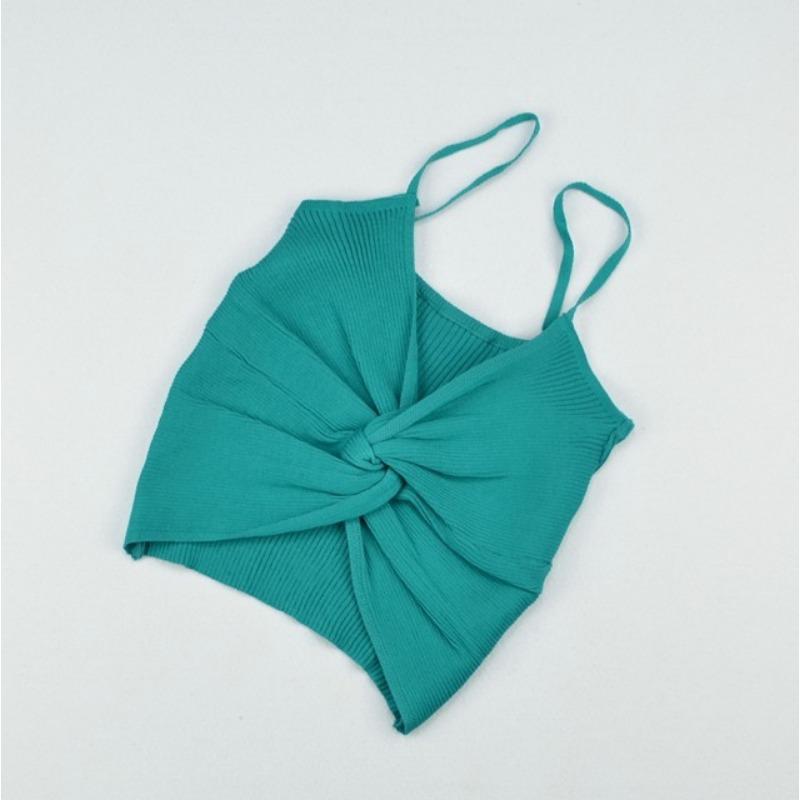 Summer New Sexy Spice Chic Butterfly Wrapped Chest with Slim Knit Suspenders Vest Female