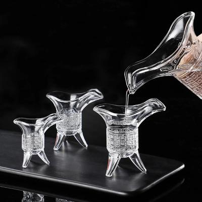 10ml/20ml/30ml Ancient Imperial Wine Glass Home Creative Transparent Three Legged Glass Cup Chinese Style Wine Glass Spirits Cup