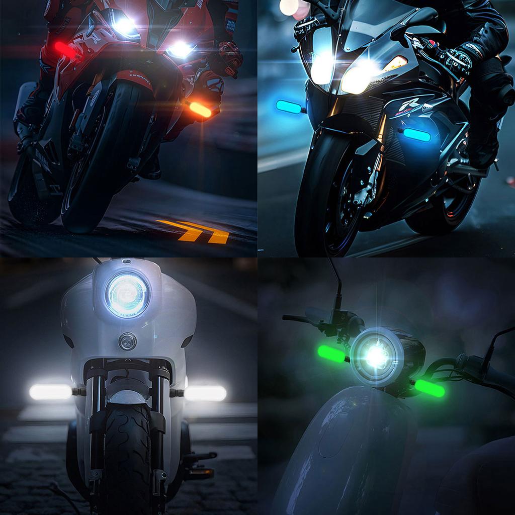 2PCS Motorcycle LED Turn Signal Lamp Color Projection Lamp Waterproof Led Ambient Turning Light High-Bright Warning Light 12V