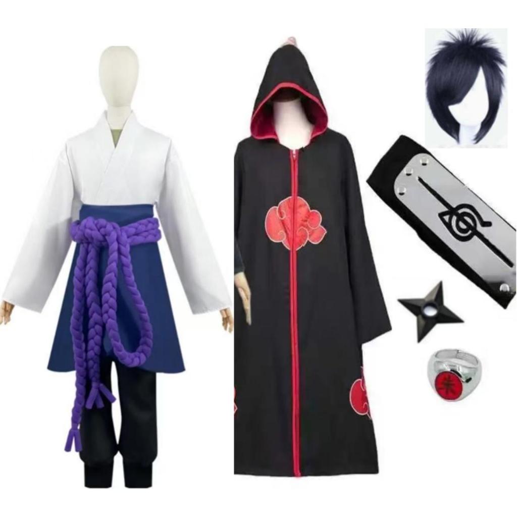 Anime Uchiha Sasuke Cosplay Costume Haut Pantalon Ceinture Cos Convention Cadeau Adulte Version Unisexe