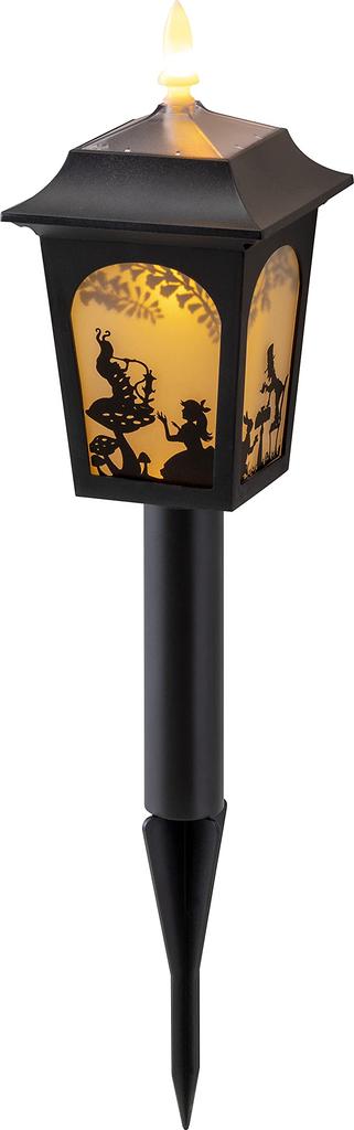 Takasho Solar Light Outdoor Alice Silhouette Light Black Garden Light Outdoor Indirect Lighting Waterproof Alice In Wonderland Resin/Glass TA-L02