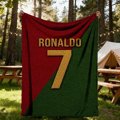 1 Stück Ronaldo Seven Outdoor-Decke Leichtes Flanell, Weich & Warm, Ganzjahresnutzung für Sofa, Outdoor, Camping, Wohnzimmer, Büro044