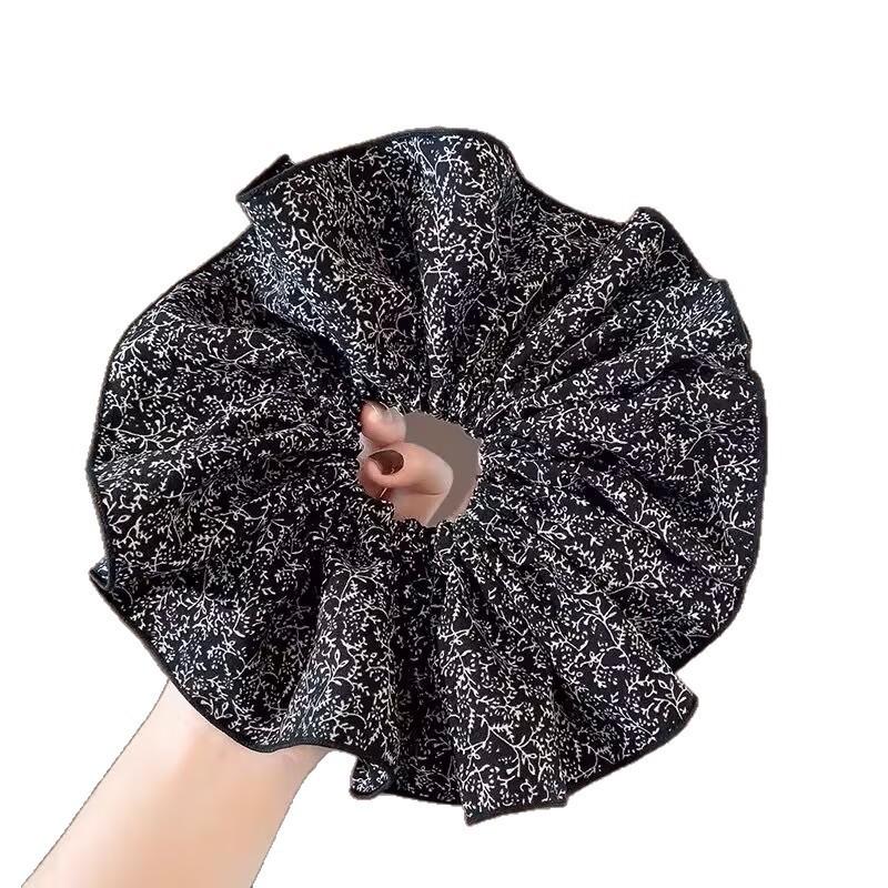 Temperament elegant floral large intestine hair band oversized lace ponytail hair rope niche design rubber band hair accessories
