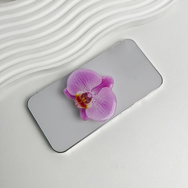 Acryl-Blumen-Handygriff Faltbarer Handyhalter Vintage-Handy-Schnallenständer Universeller Orchideen-Handy-Ständer Fauler Halter