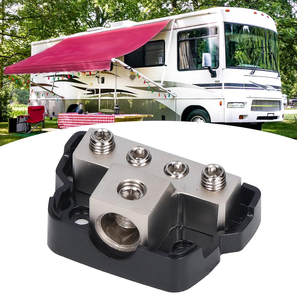4 Way Power Distribution Block Amp Fuse Holder Ground Distributor Splitter Car Audio Amplifier