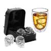 4/6Grids Skull Ice Ball Mold Silicone Ice Tray For Cocktails Whiskey Halloween Horror Theme Ice Cube Maker Spooky Parties Gothic