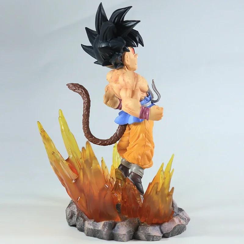 Bandai 19cm Dragon Ball SHK Kaiyuan Series NO.2 Glossy Brunette Super Four Goku Model PVC Wukong Animation Model Ornament Birth
