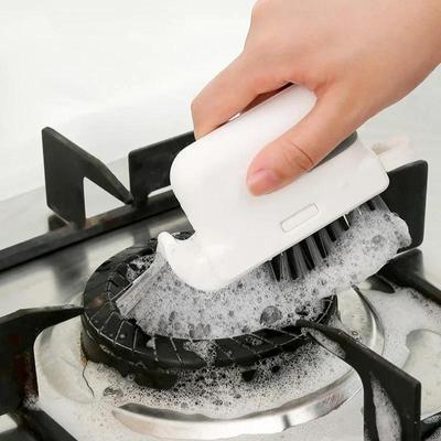 Brosse 3-en-1 amovible pour rainures de fenêtre, brosse pour rainures de porte, brossage de hotte de cuisinière de cuisine, brosses de nettoyage multifonctionnelles pour ménage et salle de bain