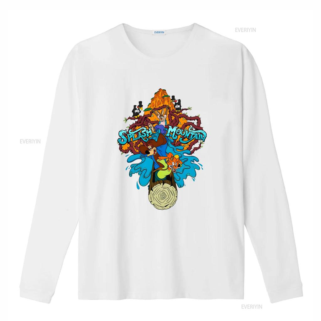 Vintage Splash Mountain T Shirt Gray Size S M L XL HNS vintage Washed Comfortable streetwear Breathable graphic