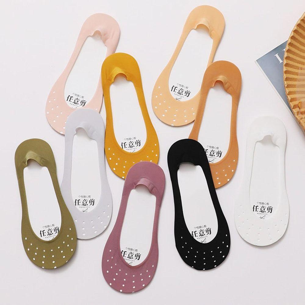 

For Women Solid Color Shallow Mouth Sock Slippers Mesh Boat Socks Female Hosiery Ice Silk Socks