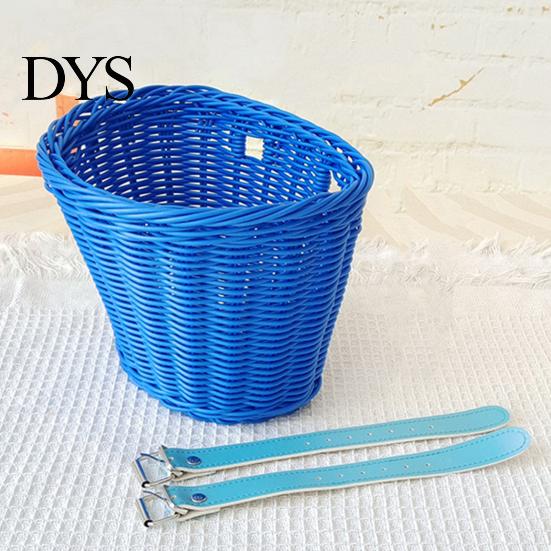 Braided Bicycle Basket Large Capacity Strong Load-bearing Universal Simple Hand-woven Children Bike Installation Hand-Woven Imitation Rattan Handlebar