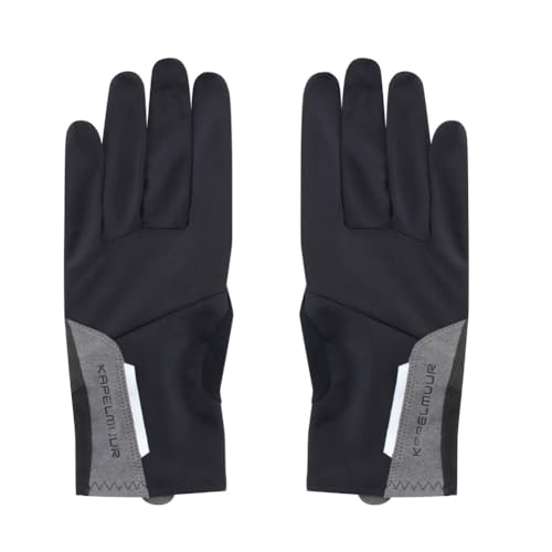 Kapelmuur Cycling Gloves, Long Gloves, UV Protection, Touchscreen Compatible, Black, Size L (kpgs1020-BK)