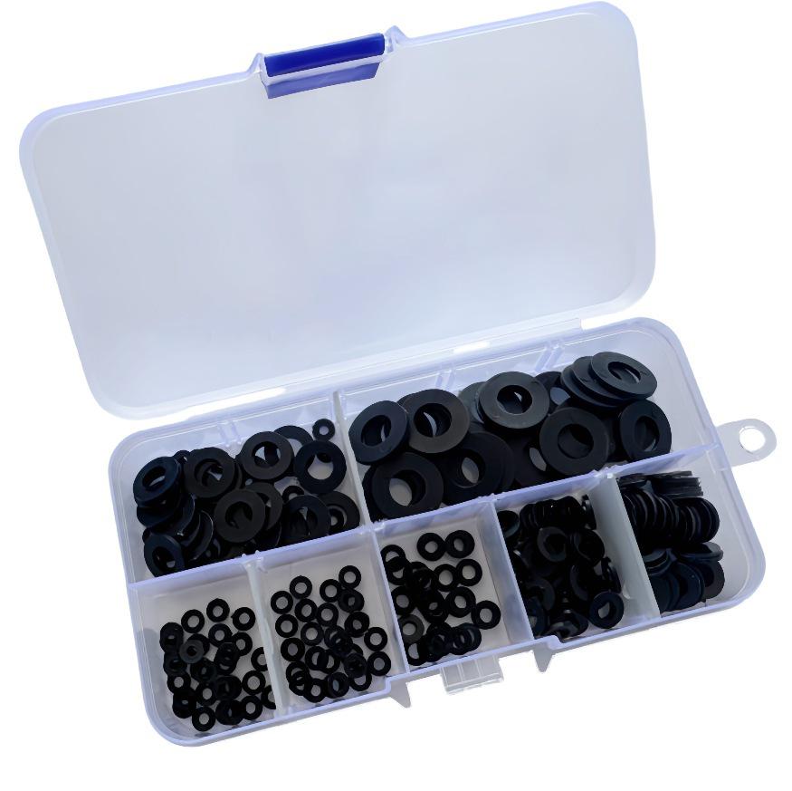 210-Piece Black Nylon Insulating Washer Set
