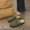 Poboken shoes women's outer wear 2025 spring and autumn new thick-soled leather cork bag head half slippers lazy boken slippers
