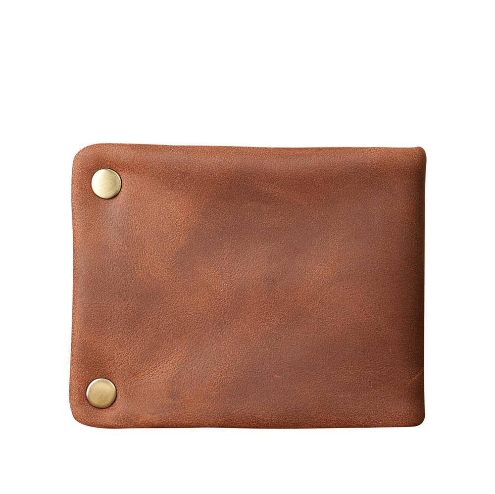 1147 Vintage Minimalist Crazy Horse Leather Wallet - Distressed Cowhide Zipper Design for Men & Women.