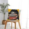Funny Black Fat Cat Eating Ramen Pillowcases Kawaii Pillow Case For Sofa Couch Bed Living Room Design Pillow Cover
