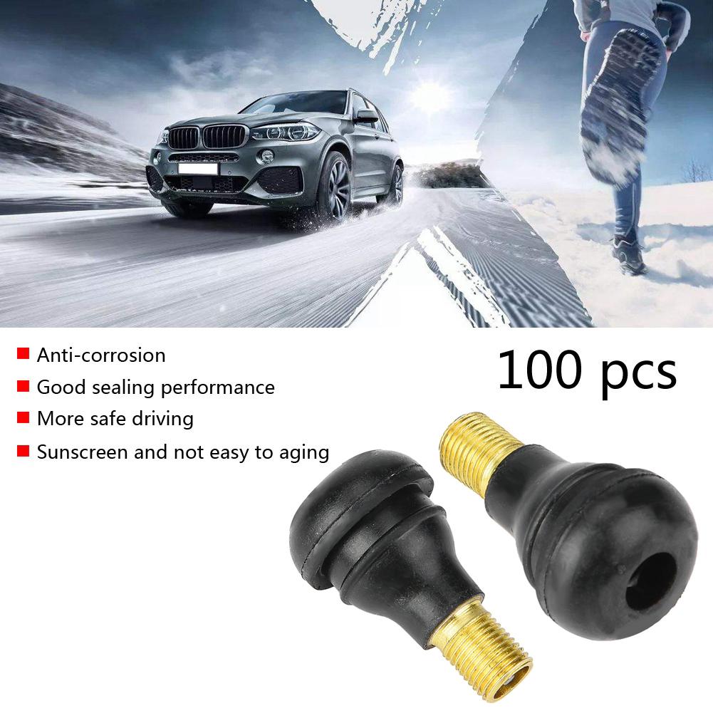 100 Pcs Car Motorcycle   Replacement Snap In Tire Tyre Valve Stem ;TR412: