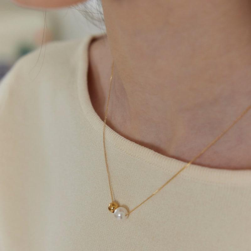 Murmur [925silver]Double Pearl Ball Necklace