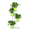 4-Tiers Holder Flower Pot Rack Garden Shelf Stand Outdoor Indoor Black White Iron Art Tree Design Plant Stand 22x44x81cm