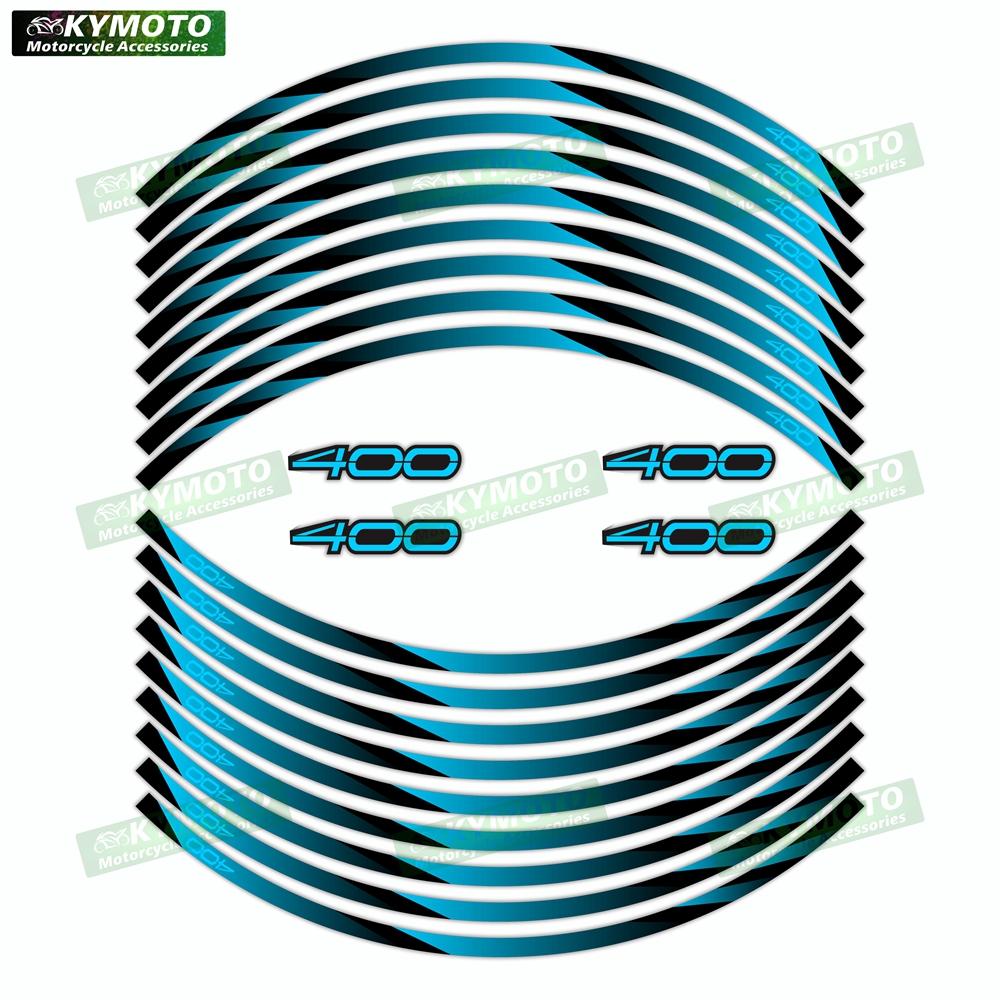 For Z400 Z 400 motorcycle accessories 17 inch front and rear wheel decals fairing hub reflective stripe stickers decoration