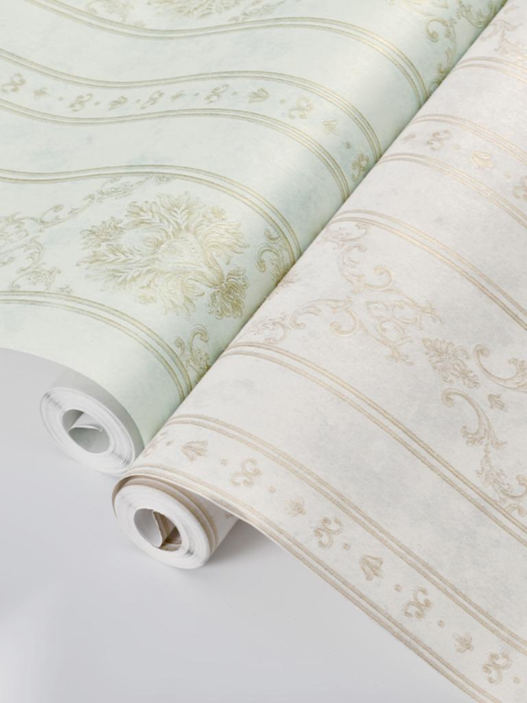 European Damask Stripe Wallpaper Living Room Non-Woven Floral Tv Sofa Background Wallpaper Bedroom