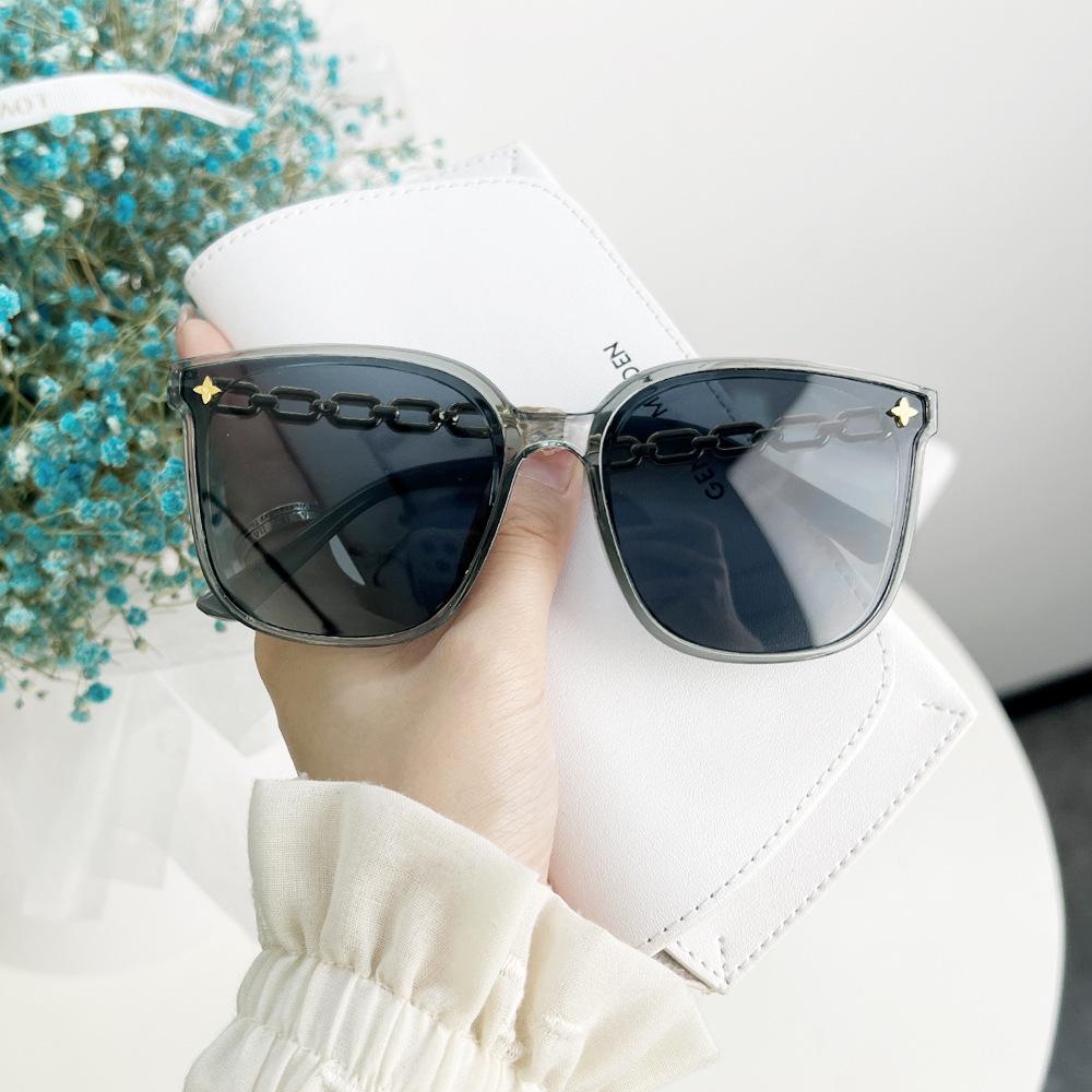 Large Frame Chain Sunglasses For Men And Women Street Shooting Uv-Proof Glasses With Sunglasses
