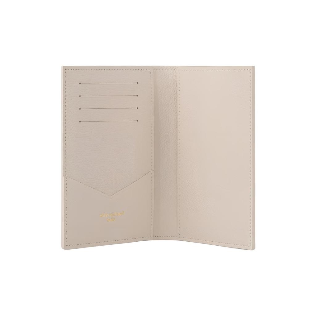 Louis Vuitton Passport Cover Dream Beige Embossed Cowhide Leather Women Wallets Cream M25917