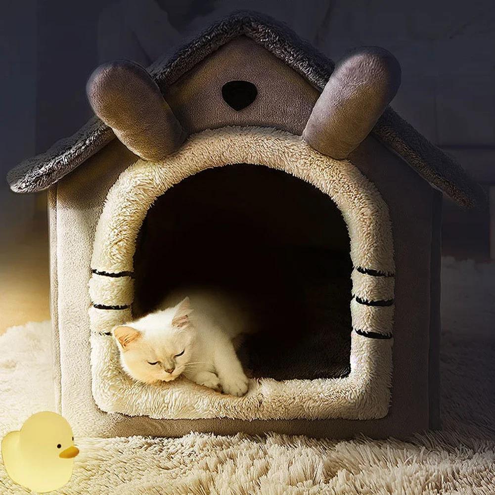 Cute Cusion Kennels PP Cotton Fluffy Dogs Room Half-Closed Puppy Sleeping Nest Foldable Home Puppy Pet Products