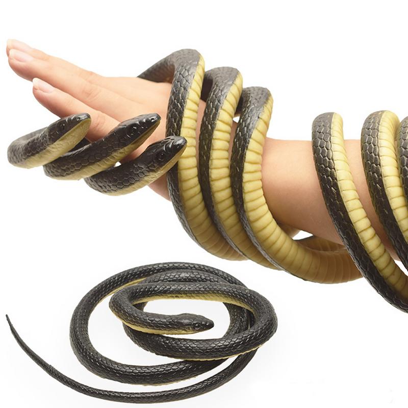 1.23m Fake Realistic Rubber Toy Snake Simulation Anaconda Scary Halloween To Scare Birds Props Prank Trick Toy Accessories