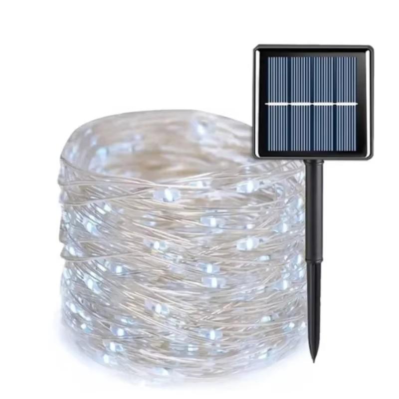 32m/22m/12m/7m Solcelle LED Lys Utendørs Festonglampe Hage Lyslenke Vanntett Julekrans Gårdsplassdekorasjon