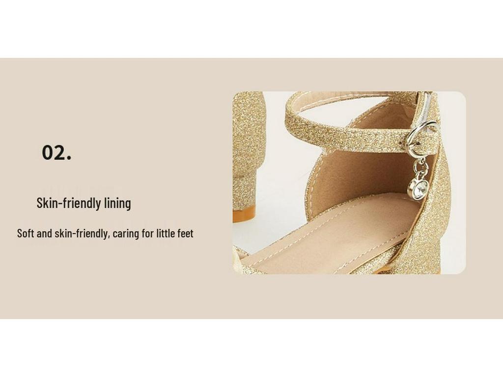 Winter 2025 Fashion High Heels for Young Girls - Versatile Hollow Flower Sandals