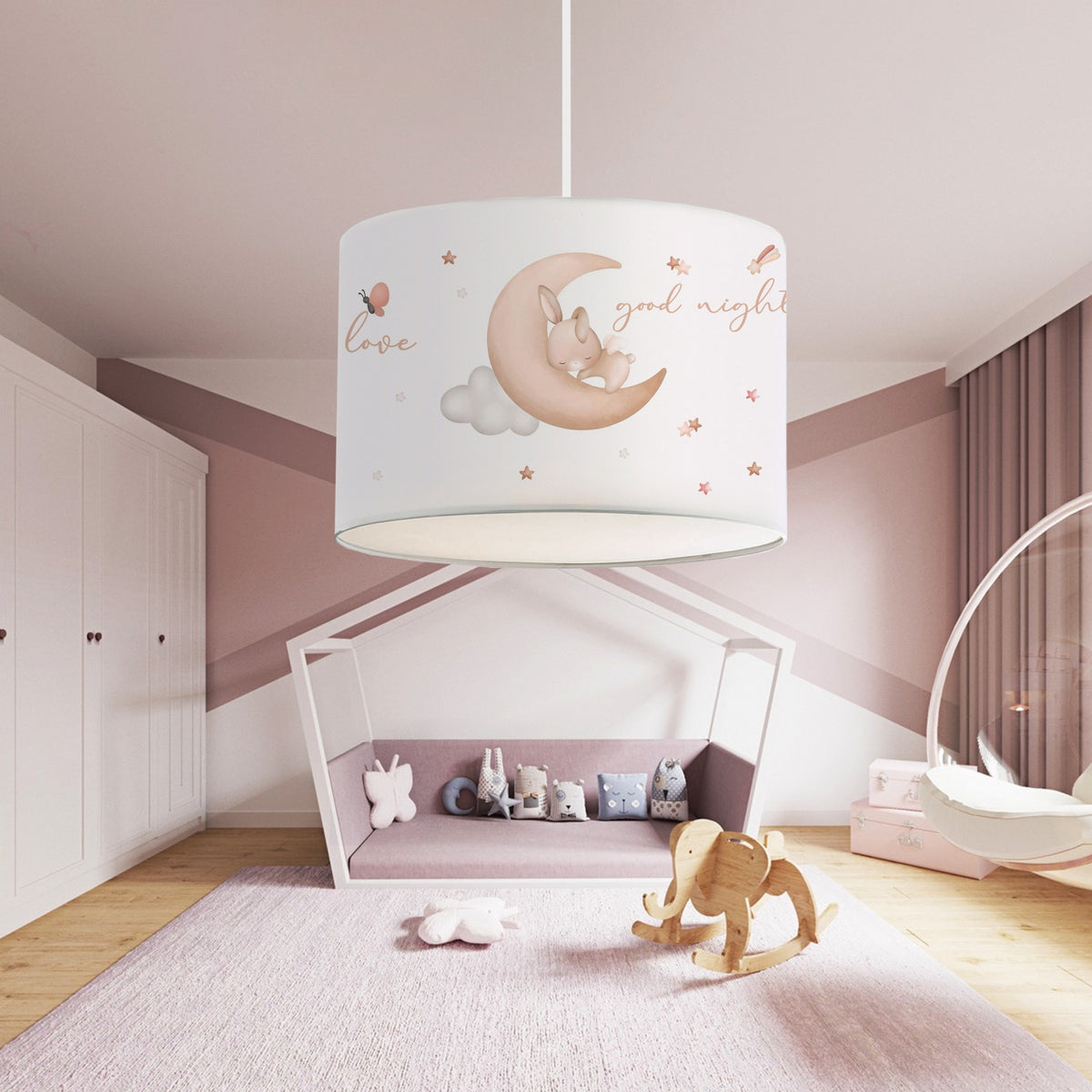 

Children s Room Lighting Sleeping Bunny Pendant Lamp 28 cm | ByLamp
