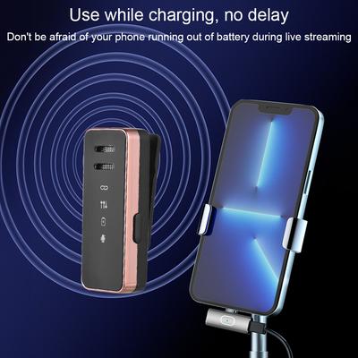 Mini Wireless Lavalier Microphone for Mobile Phone 360 Degrees Omnidirectional Lapel Mic with Display