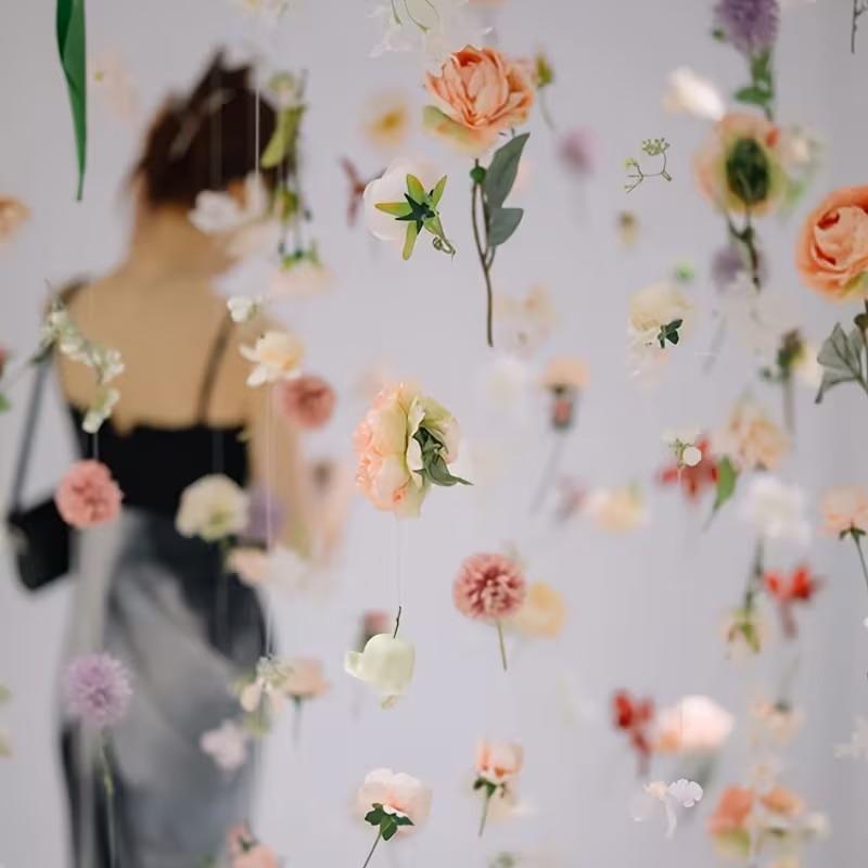 

DIY Floating Flower Door Curtain Material Package 20pcs Plant Random Flowers Simulated Flower Scene Layout Decoration
