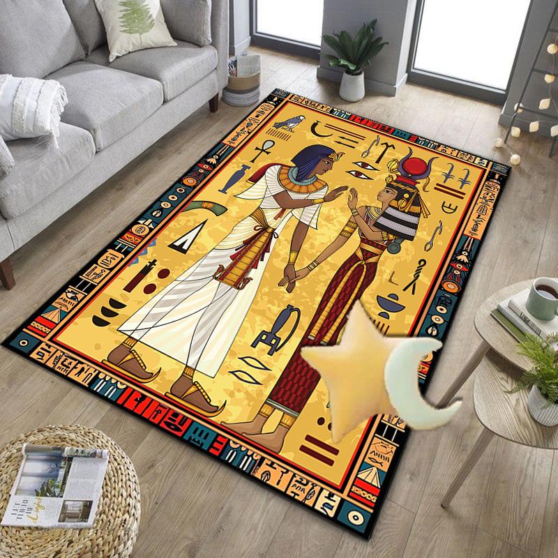 Ancient Egyptian Hieroglyphics Office Rug Chair Mat, Entryway Carpet, Suitable for Front Door, Bedroom, Living Room, Desk, Holiday Gift