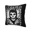 The Misfits Kissenbezug Weicher Polyester Kissenbezug Dekor Schädel Kissenbezug Abdeckung Zuhause Quadratisch 40X40cm
