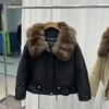 Winter new natural fox fur collar short down jacket women's thickened warm loose and thin pie overcome coat