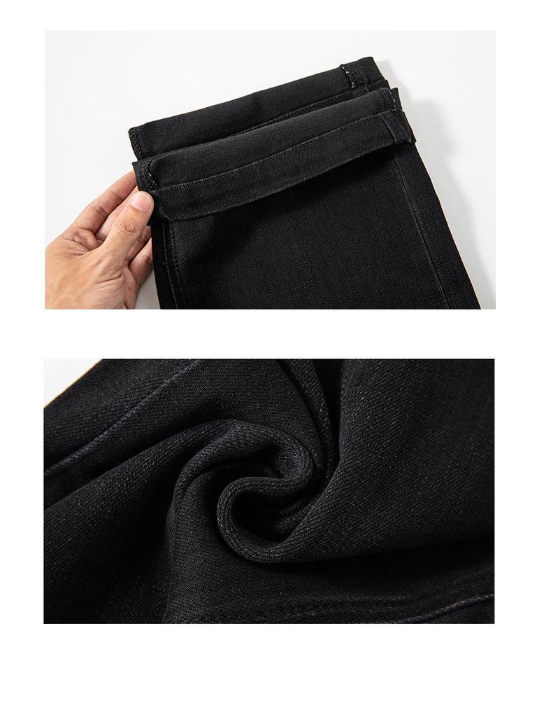 Women's High-Waisted Elastic Wide-Leg Jeans, Spring/Summer 2026 Collection, American Retro Denim, Solid Color, Casual Long Pants.