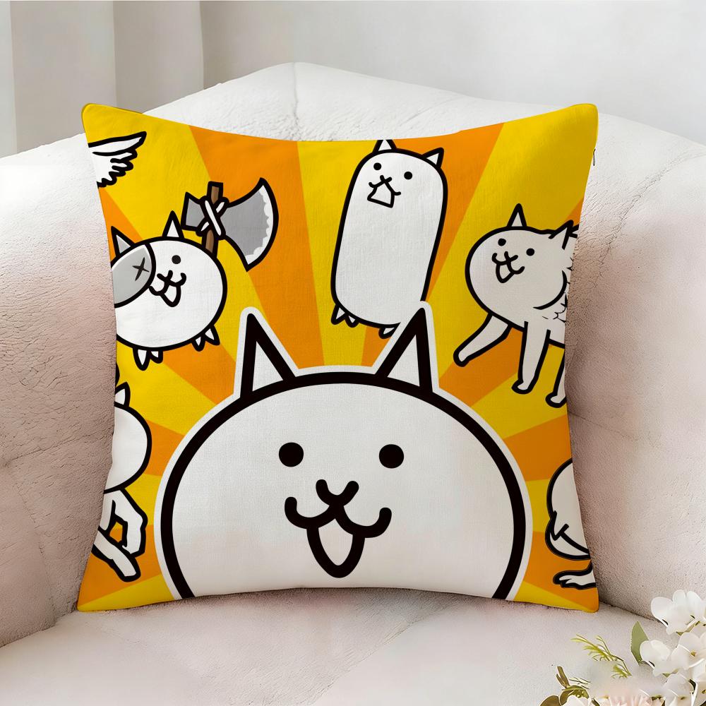 The B-Battle Cats Cute Pillow Case Pillowcase, Double-Sided Printed, Sofa Cushion, Bedroom Headboard Pillow