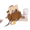 Yogodlns American Style Baseball PU Leather Letter B Backpack Pendant Nylon Strap Woven Bag Accessories