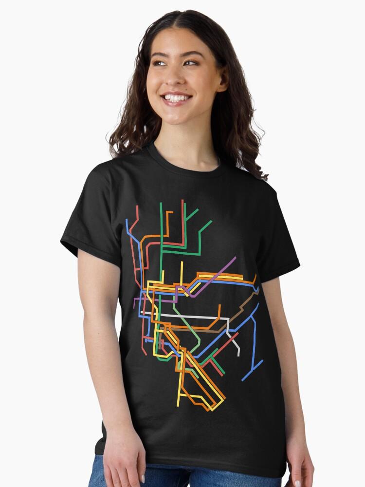 Metro Minimalist New York City Transit Line Map Classic T-Shirt
