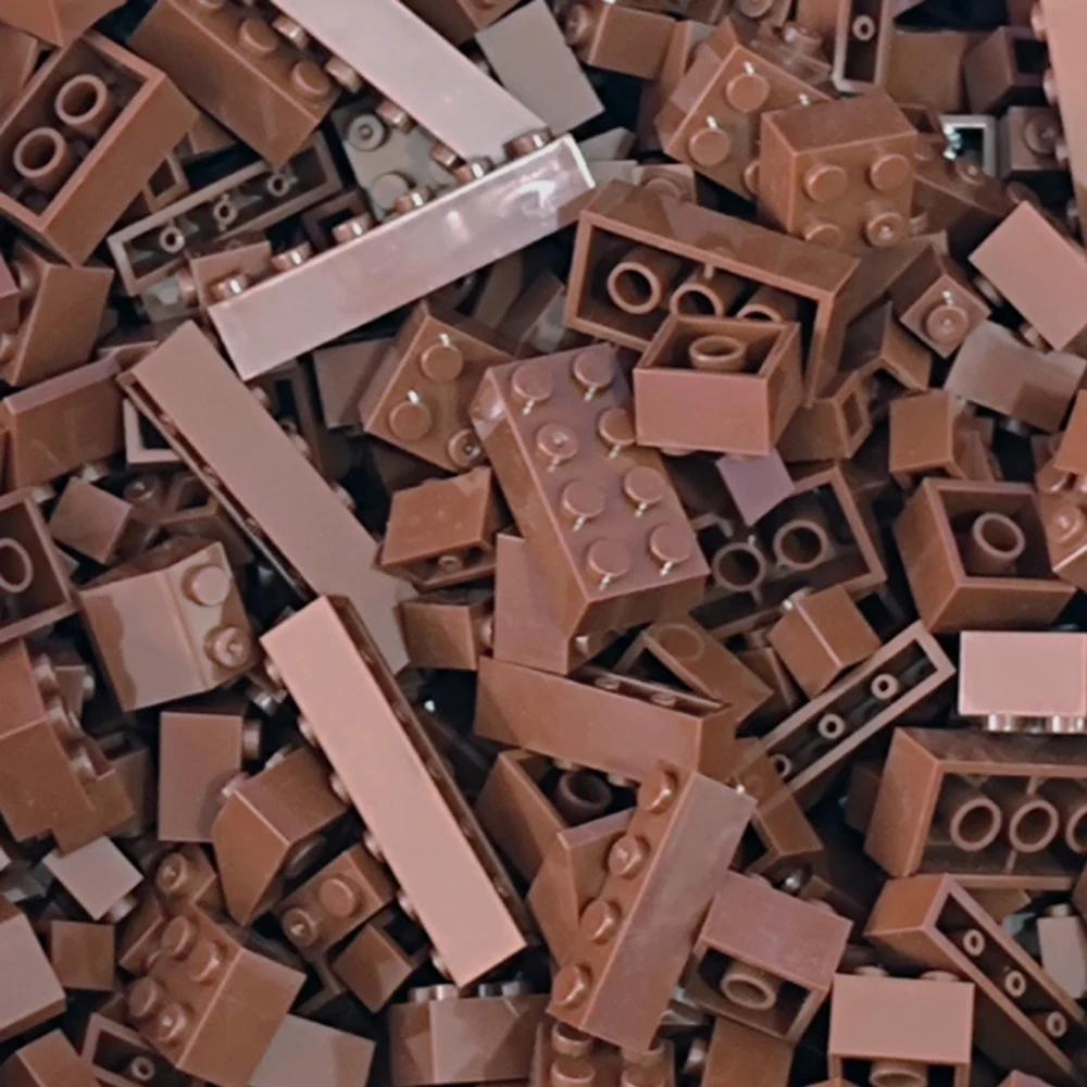 

125G/250G Набор строительных блоков «Сделай сам» Городские классические кирпичи, отсортированные по цвету, Кирпичный блок, Пластина, Креативная игрушка, Совместимый с Leduo 250g-240pcs коричневый