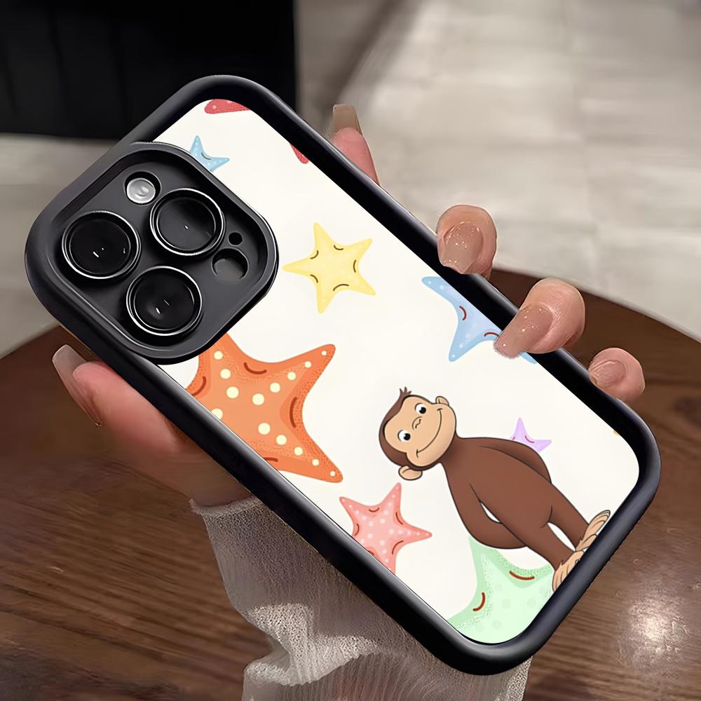 Curious George Affe Handyhülle Für IPhone 17 Pro Max 15 Pro 16 14 Plus 12 13 Mini 11 Pro Stoßfeste Weiche Hülle